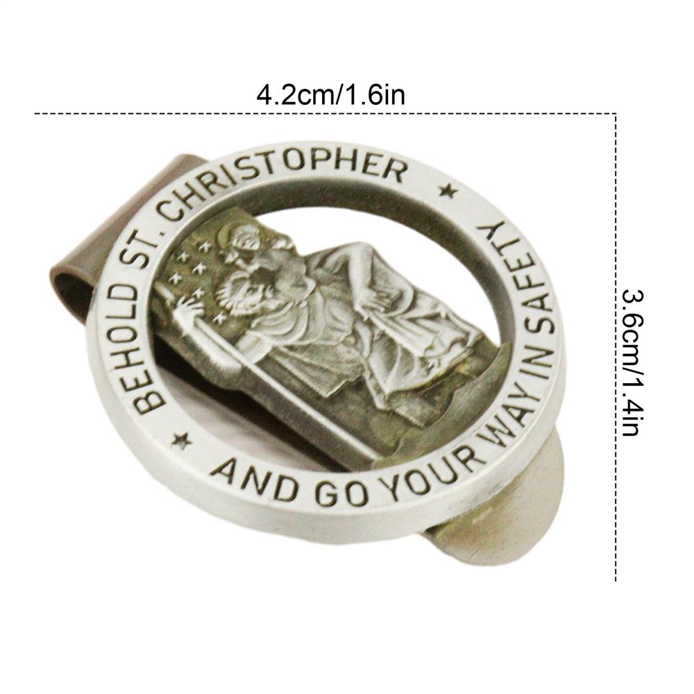 

Saint Christopher Mdal For Car,Auto Car Sun Visor Clip Xmas Stocking Stuffer For New&Old Drivers Teens Girls Decoration Supplie