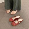 Flat-bottomed Xiaoxiang bag head half slippers women's shoes wear new summer Mary Jane half tray sandals
