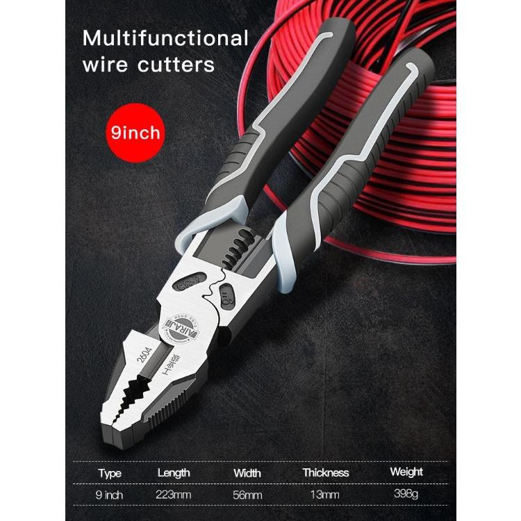 AIRAJ 7/9 inch Multifunction Pliers Combination Pliers Stripper Crimper Cutter Heavy Duty Wire Pliers Diagonal Pliers Hand Tools