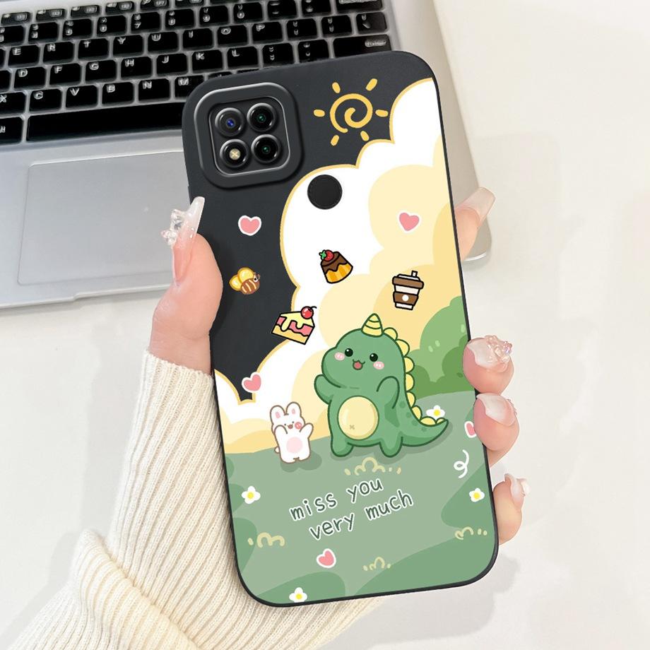 For Xiaomi Redmi 9 9Prime 9A 9AT 9C NFC 9T 9 Power Case Soft Silicone Housing Goothic Style Cartoon Panda Flower Back Cover