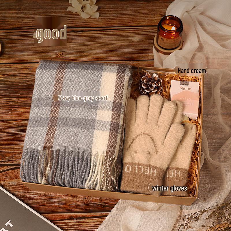 Winter Holiday Warmth Gift Set Scarf, Gloves & Hand Cream Pack