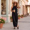 Sleeveless Ruffled Neck Maxi Dress Loose Fit Long Dress Lightweight Flowing Fabric Summer Style for Women