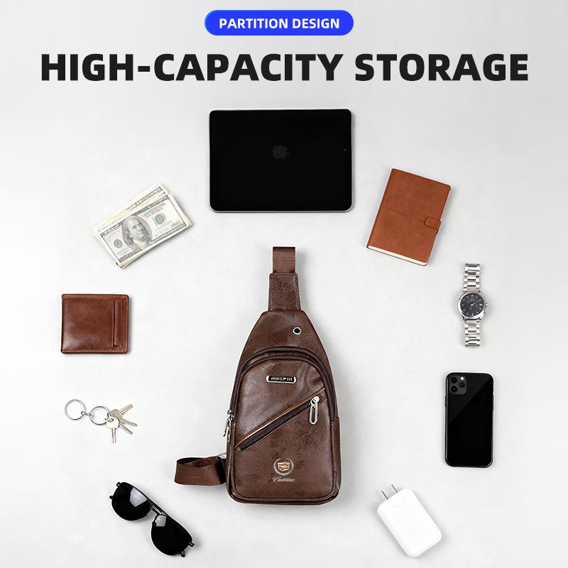 1pc Car Small Backpack Single Shoulder Crossbody Bag One-shoulder Messenger Bag For Cadillac XT5 XT6 ATS XTS SRX XT4 CT5 CT6