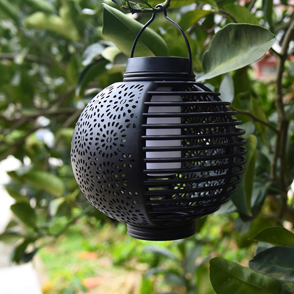 Garden Decoration Lamp Flame Effect LED Outdoor Light Hollowed-Out Solar Pendant Light Last Up To 6H for Patio Lawn Yard Pathway