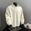 Spring Senior American Lapel Sweater Men's Plus Size Top