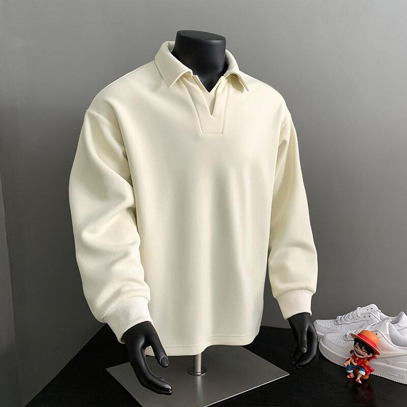 Spring Senior American Lapel Sweater Men's Plus Size Top