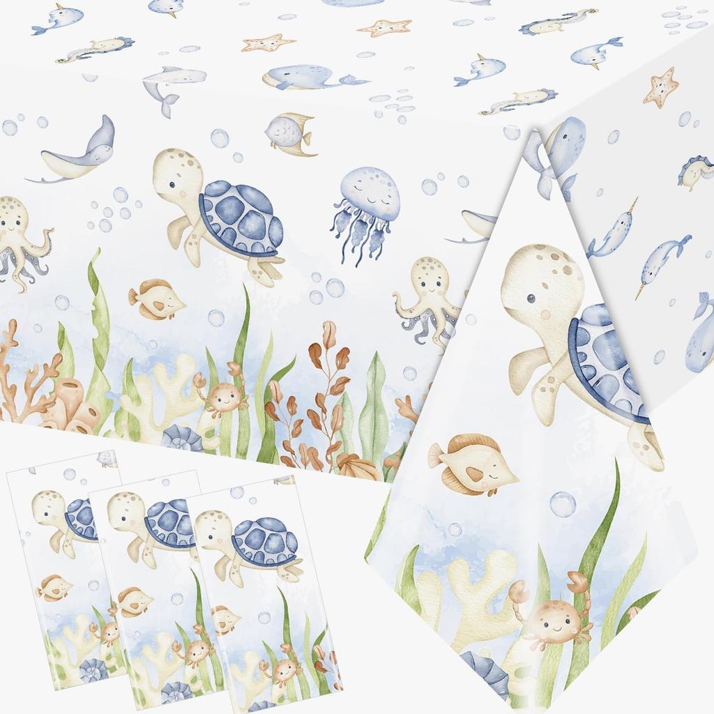 3pcs Fairy Party Tablecloth Decorations Fairy Birthday Party Supplies Table Cover Floral Flower Fairies Enchanted Wonderland Forest Garden Disposable