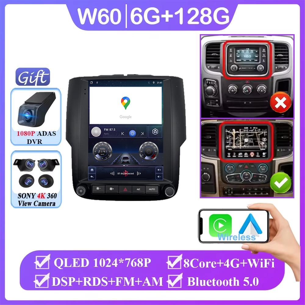 Android 14 For Dodge Ram 4 IV DJ DS 2013 - 2019 Car Radio Stereo 4G Carplay Multimedia Video Player Navigation GPS NO 2DIN DVD