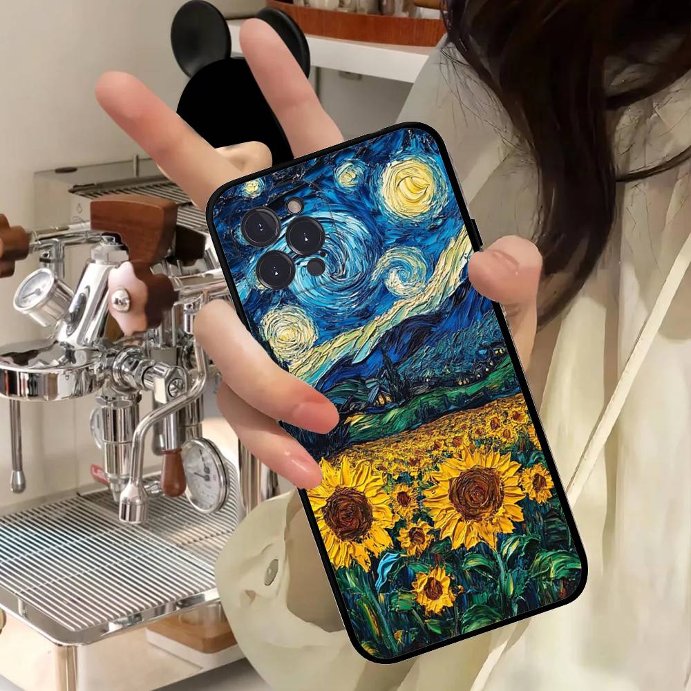 Van Gogh Cartoon Art Phone Case For IPhone 17 16 15 14 11 12 13 Mini Pro XS Max Plus Funda Shell