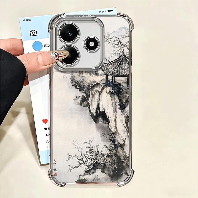 

Chinese Style Ink Painting Art Soft Phone Case For Xiaomi Poco X7 X8 Pro Max X6 X5 X3 F8 Ultra F7 M8 M7 M5S Redmi 15C 15A 15 14C Xiaomi Poco X6