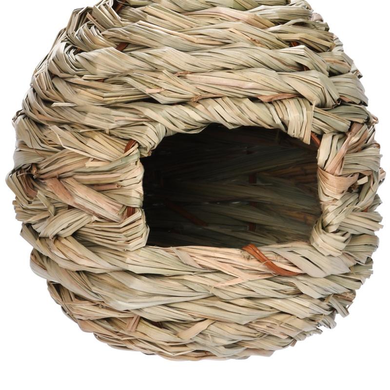 3pcs Outdoor Hanging Bird Houses Hand Woven Natural Grass Bird Nest For Home Office Garden Window