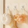 Large Heavy Duty Adhesive Hooks, No Drilling Required Transparent Plastic Suction Cups, Thickened Heart-Shaped Wall Mount, Suitable for Kitchen