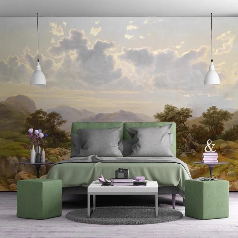 Europäischer Retro 3D Wandmalerei Handgemalt Wald Natur Landschaft Fototapete Schlafzimmer Wohnzimmer Tapeten Heimdekor