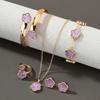Elegant 5-Piece Flower Jewelry Set: Necklace, Bracelet, Earrings, and Ring.