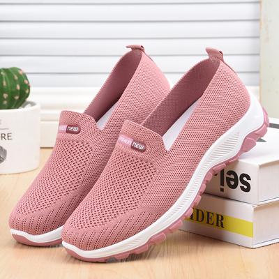 Fashion Casual Flying Woven Women's Shoes New Slip-on Lazy Flat Bottom Sports Shoes Women's Light Student Running Net Shoes Women