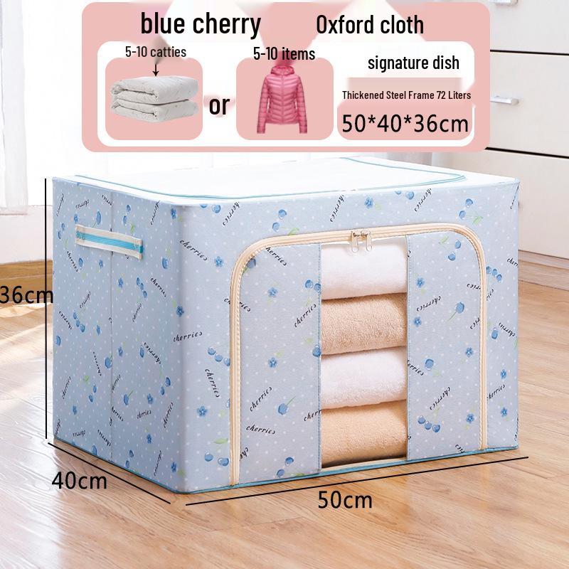 Large Capacity Foldable Steel Frame Wardrobe Storage Box for Clothes and Quilts