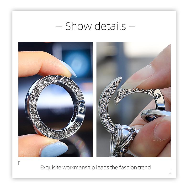 Crystal Luxury Metal Leather Car Keychain Anti-lost Key Ring Fashion Jewelry For Citroen C1 DS3 C2 C3 Vts C4 Saxo C4L C5 C6 C8 YV4