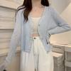 Casual Ice Silk Sunscreen Knitted Cardigan Blouse Female Summer Thin Models Take Long-sleeved Shawl Short Small Jacket Tide