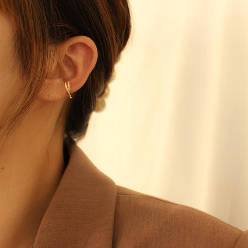 

Tromi Sun Ear Cuff Women s Minimal Slim Double Earrings Silver