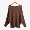 Autumn Batwing Long Sleeve Knitted Sweater Casual Slash Neck Solid Warm Pullover Fashion 18 Colors Loose Jumpers Tops