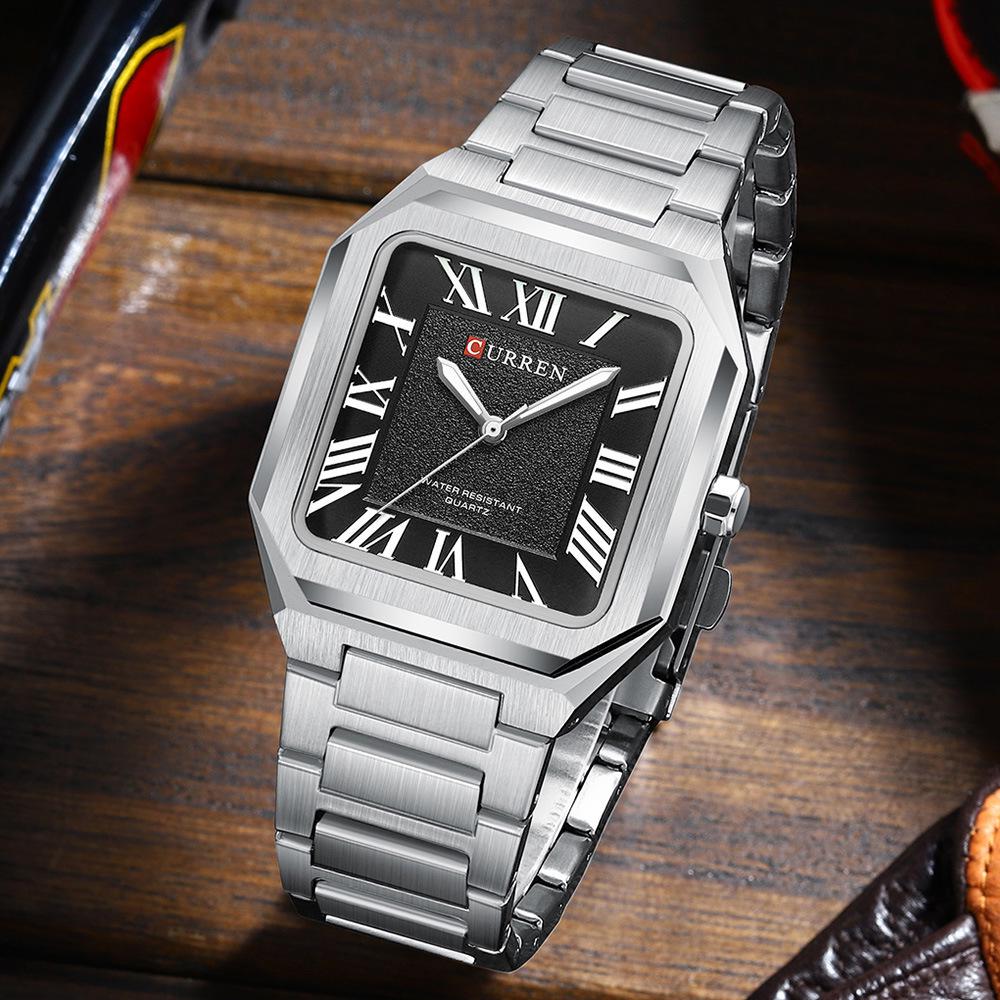 CURREN 8482 Men's Waterproof Quartz Wristwatch with Steel Band – Casual Design