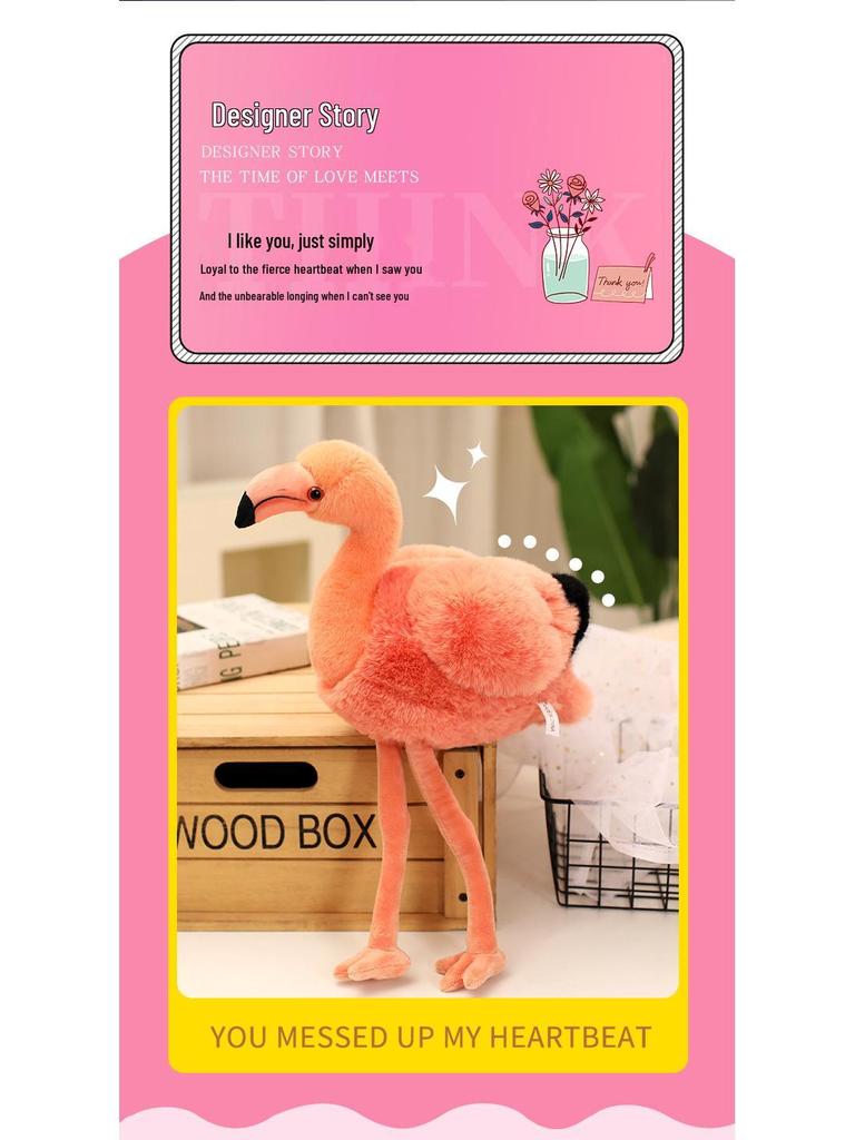 Rosa Flamingo Kuscheltier - Schlafbegleiter & Wohnzimmerdeko Puppe