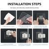4pcsMop Holder Storage Rack Bathroom Suction Hanging Pipe Traceless Mop Clip Broom Hanger Wall-Mounted Waterproof Mop Rack White