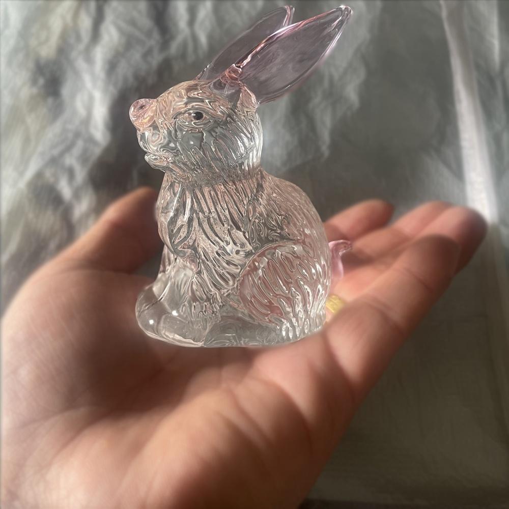 Hot Sale New Product Acrylic Crystal Rabbit Statue Environmentally Friendly Multi-Size Custom Small Animal Ornament Glass