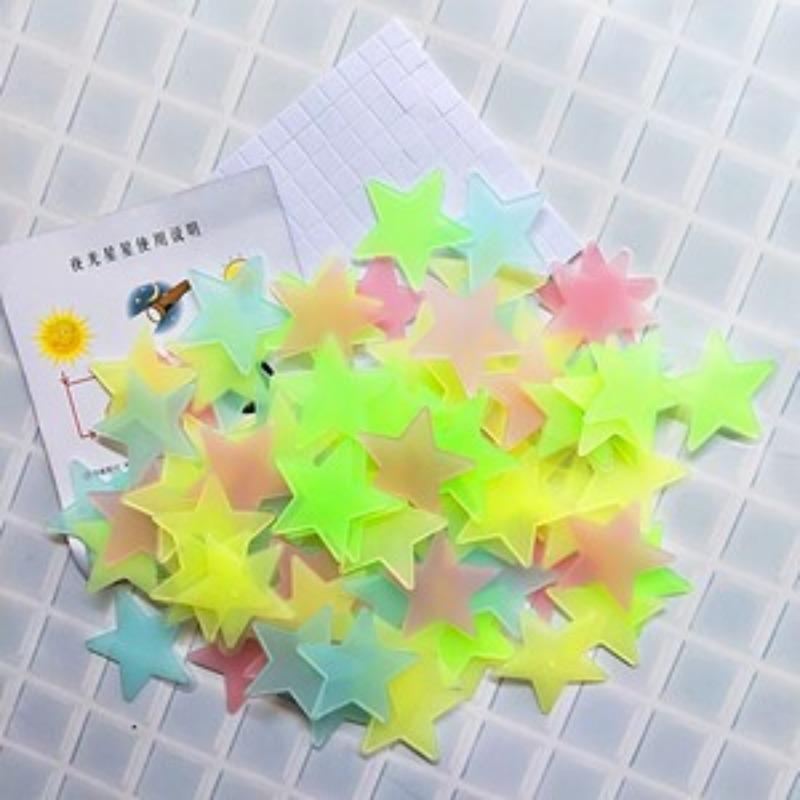 Glow In The Dark 3d Stereo Self Adhesive Luminous Plastic Star Wall Stickers
