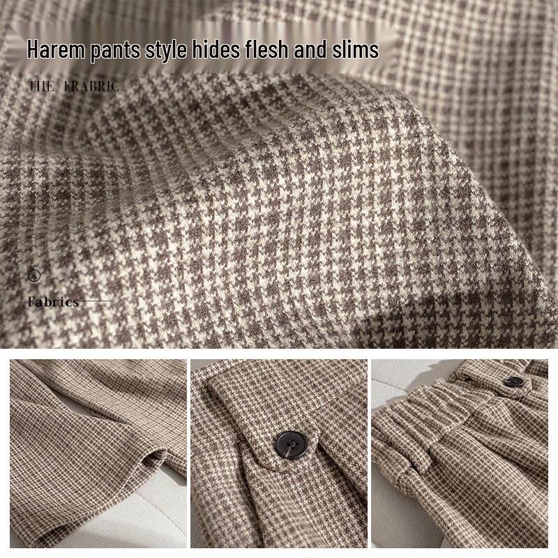 Cypress House Women's Plaid High-Waist Harem Pants