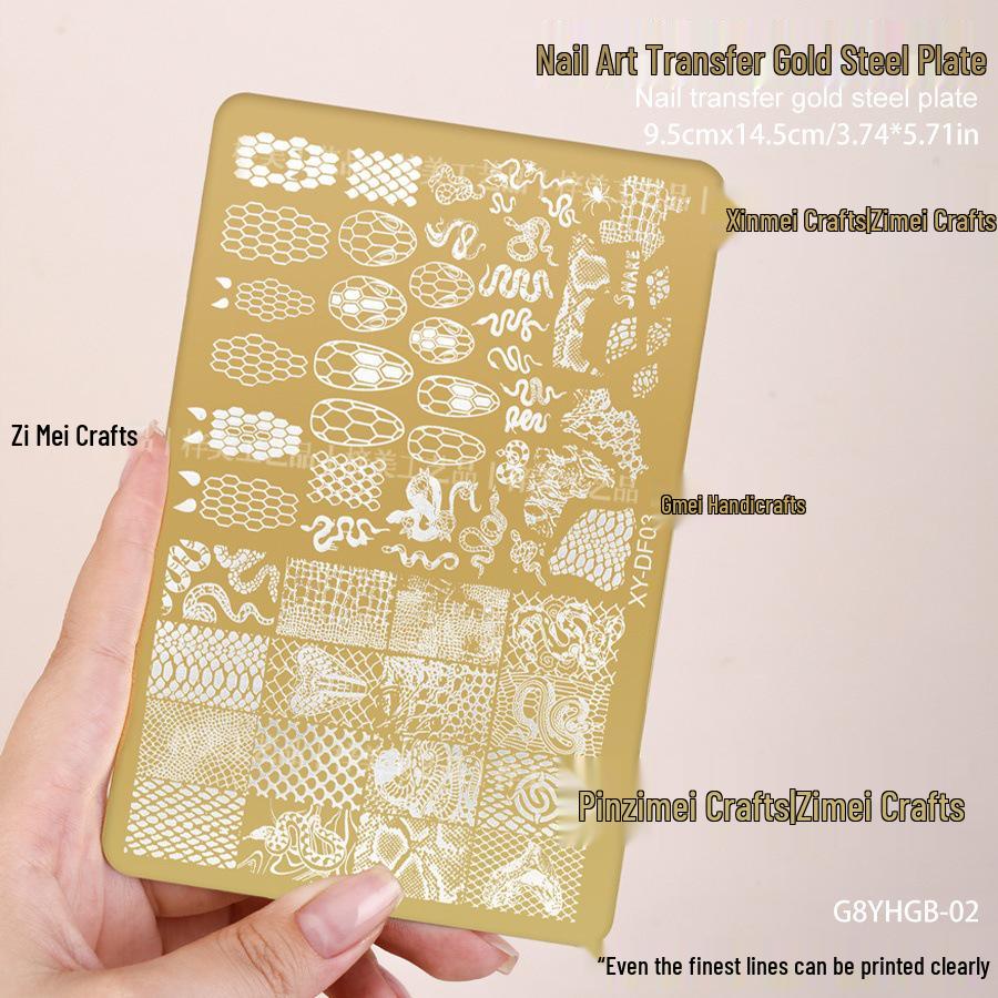 Gold 2025 Bowknot Floral Nail Stamping Plate