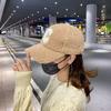 Women's Winter Lamb Wool Baseball Cap with Embroidered 'C', Duckbill Brim, Korean Style