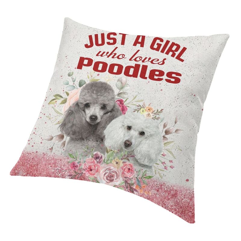 Husă de pernă cu grafică Pudel de lux 50*50 cm Poliester Pudel Dog Lover Husă de pernă pentru sufragerie Lenjerie de pat Canapea