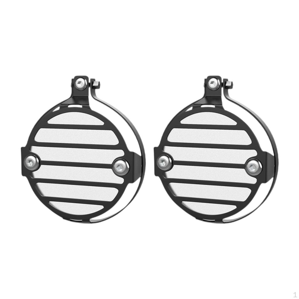 2 Pieces Fog Light Protector Cover Aluminum Alloy Motorcycle Lamp Guard Foglight Shield