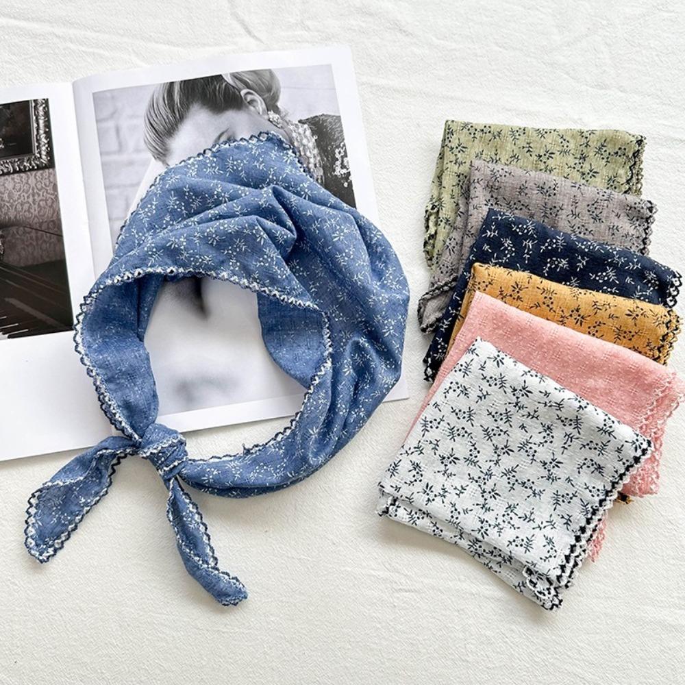 Thin Hair Scarf Headband Solid Color Sun Protective Scarf New Triangle Headscarf  Women