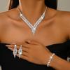 Sparkling Tassel Drop Earrings Statement Necklace Jewelry Set