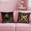 Vintage Medieval Unicorn Art Pillow Case Anti-Dustmite Pillow Invisible Zipper Silky Short Plush Sofa Cushion Cover