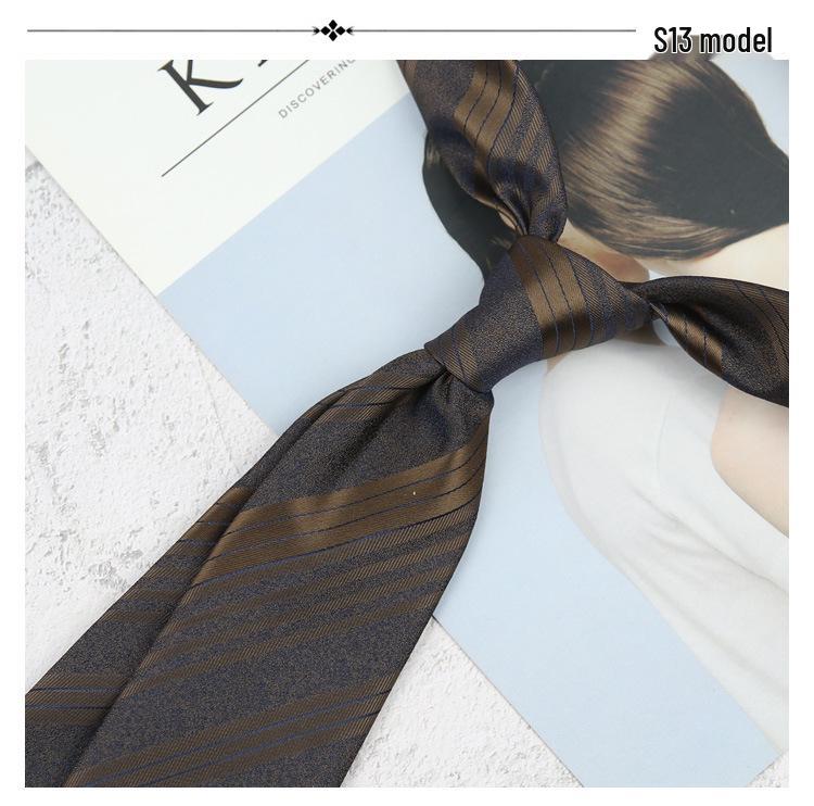 Maillard Style 8CM Retro Beige Coffee Champagne Tie - Korean Casual and Formal Fashion for Men