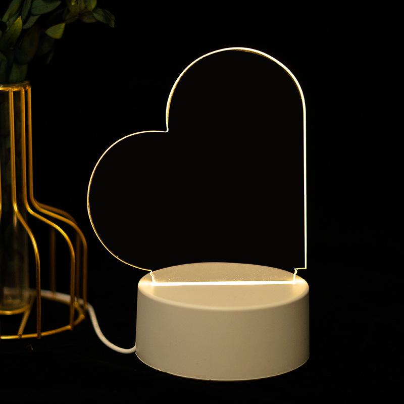 

Креативная светодиодная доска для записей, блокнот, 3D-визуальная настольная лампа, подарок девушке, доска для записей ручной работы, декоративное украшение из акрила 1PCS