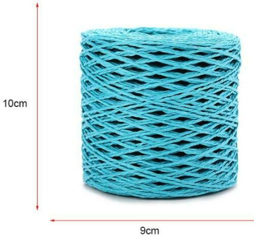 200 Meter Natural Raffia Straw Yarn For Hand Knit Crochet Summer Straw Hat Handbag Cushion Baskets Knitting 2mm Colorful Threads