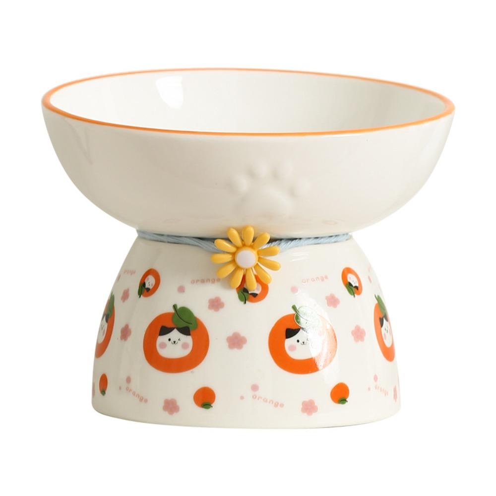 

Наклонная миска для домашних животных с высокой ногой, керамическая миска для корма собак, защита шеи оранжевый