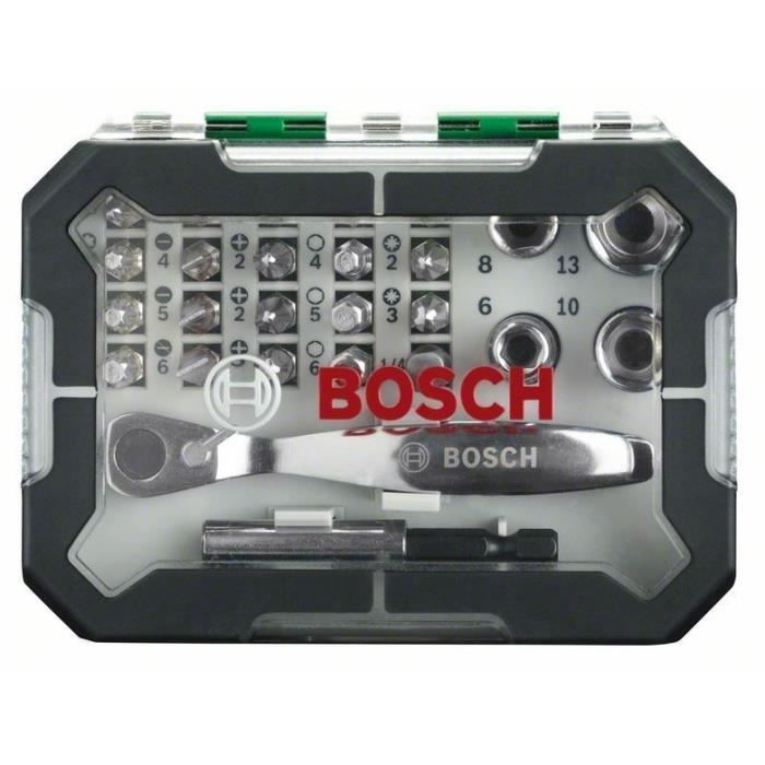 Bosch Screwdriver Bit Set (26-piece Kit, Assortment of Screwdriver Bits with Ratchet)