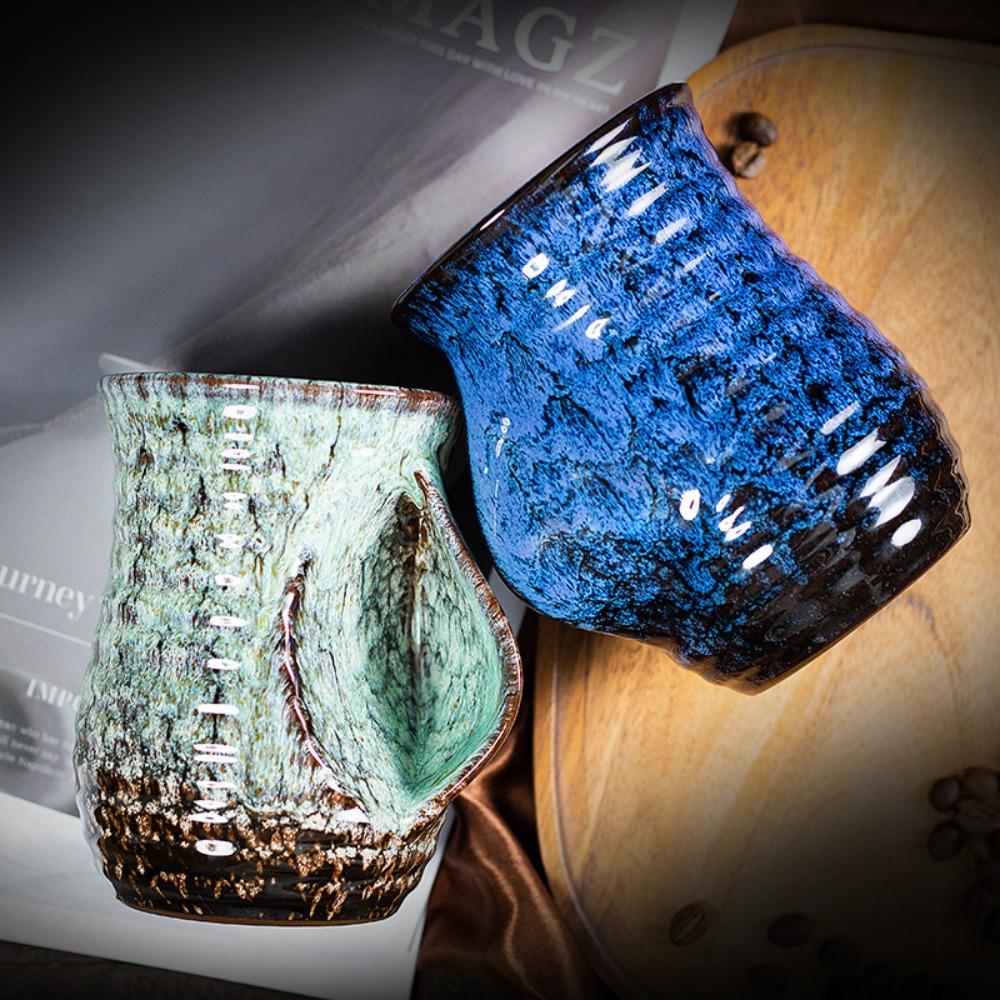 Hitzebeständige glasierte Keramiktasse Kaffeetasse Farbverlauf Ofenbecher Wasserbecher Teetasse Geschenk