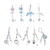 Handmade Beaded Phone Chain Sweet Bowknot Heart Cellphone Charm Stylish Keyring Pendant Keychain Women Bag Accessory
