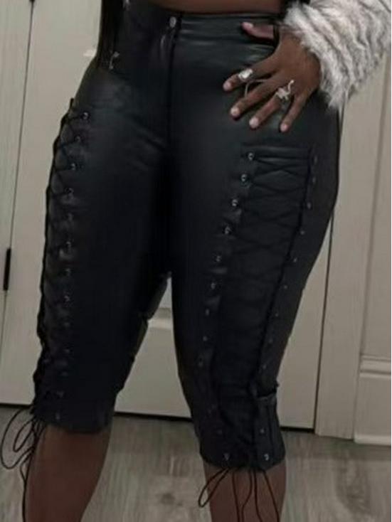 European Sexy Strappy Leather Nightclub Women's Pants FC1436