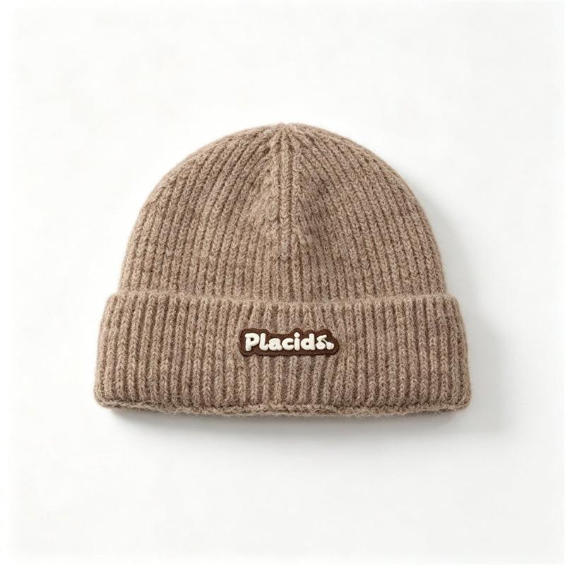 Knitted hat women's autumn and winter letter wool hat outdoor warm versatile pullover ear protector cold hat men's tide