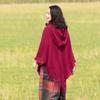SHANGY2023 Solid Color Women's Fashion Hooded Shawl Cape