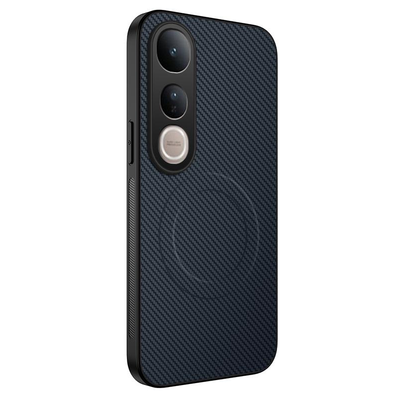 

Для Vivo V50 Роскошный Чехол из Углеродного Волокна Для Magsafe Магнитный Чехол Для Vivo V50 Lite Беспроводная Зарядка Защитная Крышка Объектива Для VIVO V50 For Vivo V50 5G