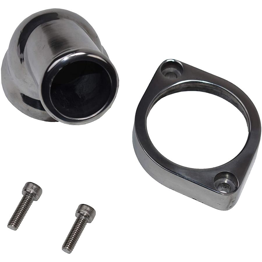 Chrome Aluminum Water Outlet 45 Degree For ls1, ls2, ls3, ls7, ls9, Lsa, l76, l92 Chevy Engines