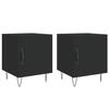 Tables de chevet - Maison Exclusive - Noir - Bois d'ingénierie - Lot de 2, pieds métal